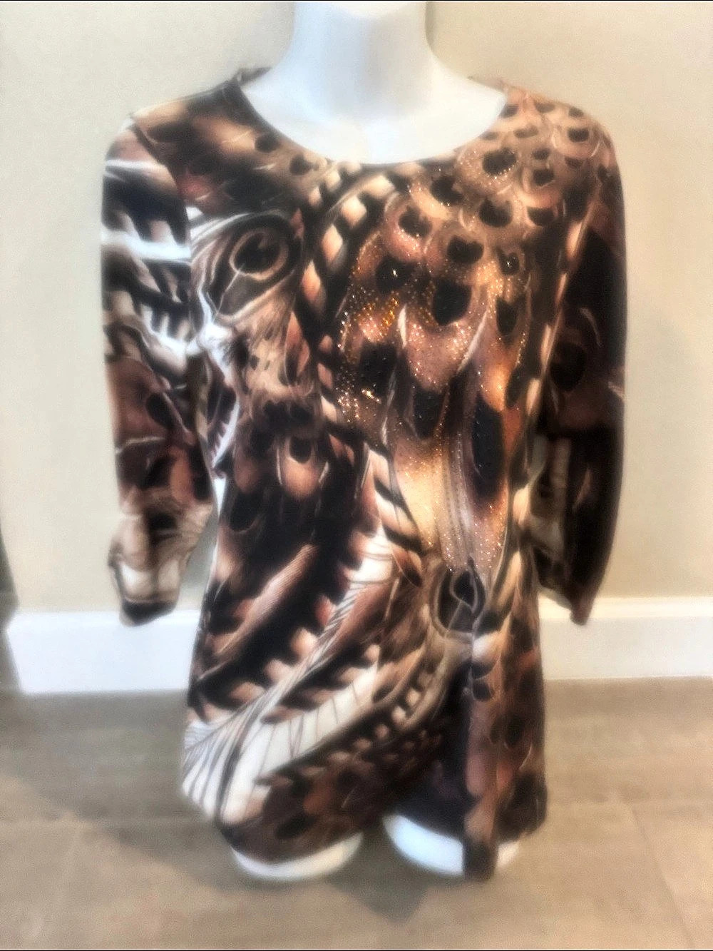 Chico’s Animal Print Tunic in Brown & Black Like New